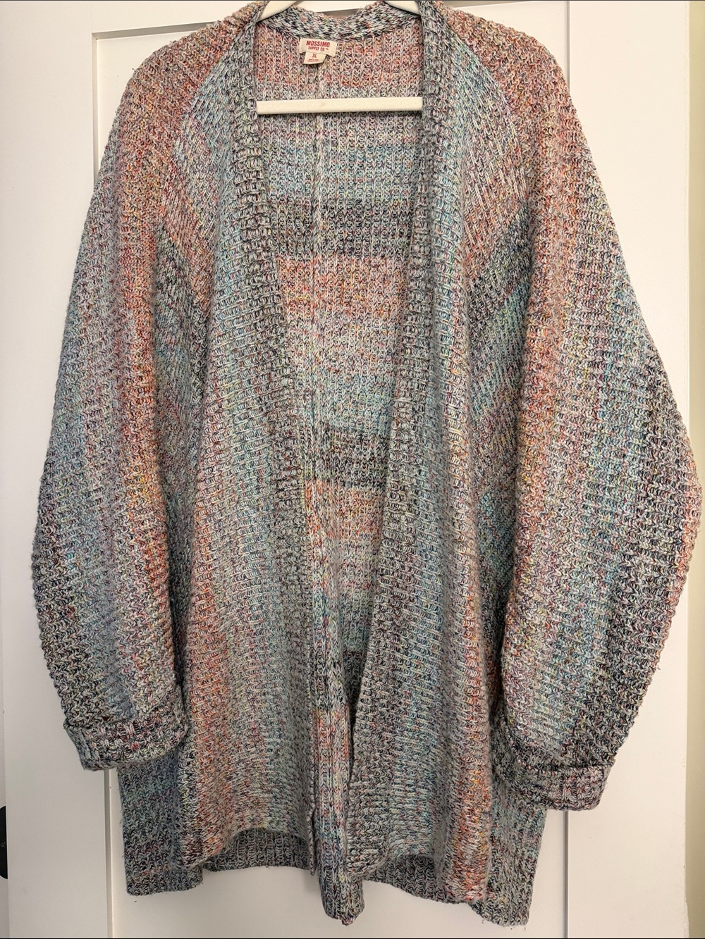 Mossimo Supply Co. Pastel Multi-Color Open Front Knit Cardigan